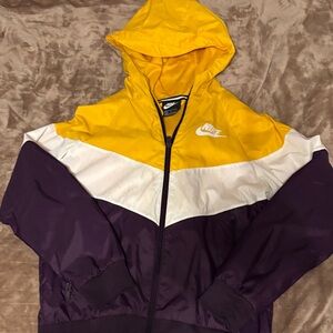Nike Hooded Jacket in Yellow, White, and Purple